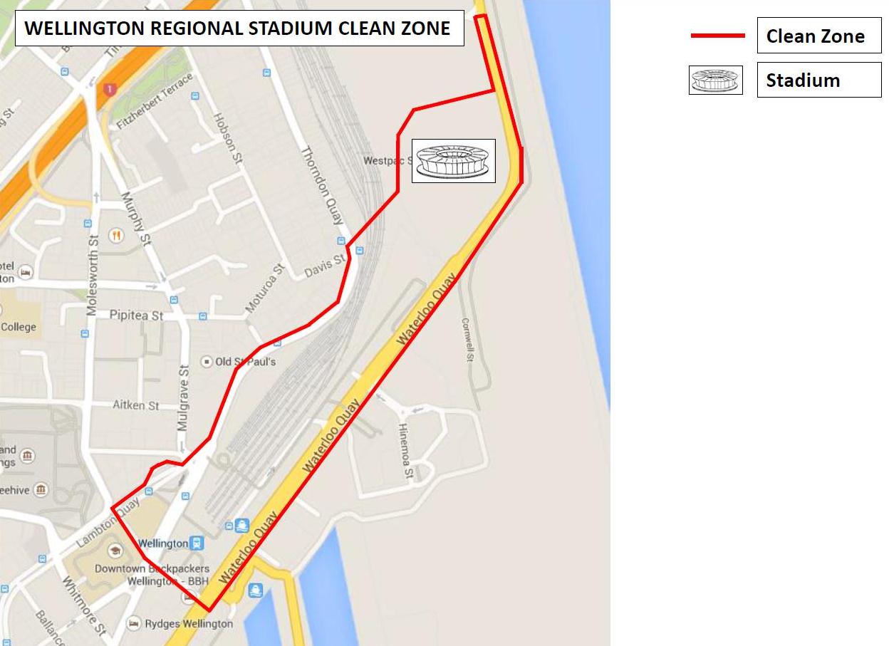 Wellington Regional Stadium Clean Zone