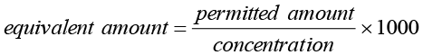 Equation for equivalent amount