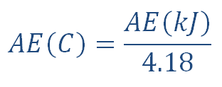 AE(C)=AE(kJ)/4.18