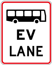 Special vehicle lane sign – Bus and electric vehicle only